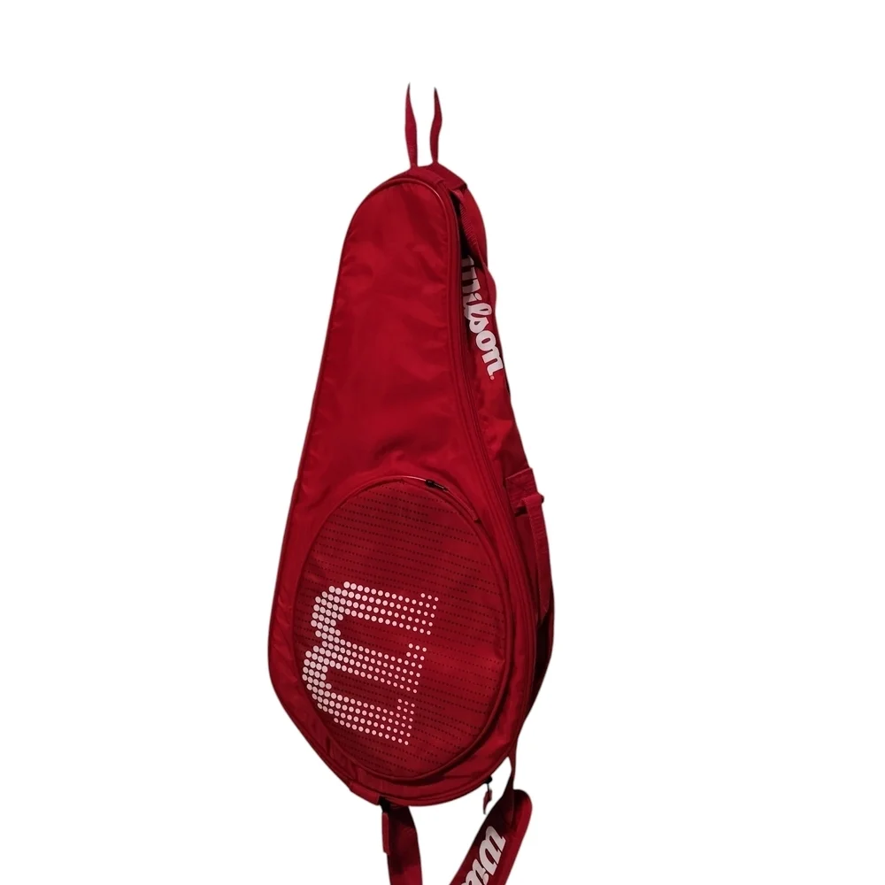 Wilson Advantage 3 Pack Tennis Racket Bag Red White Holds 3 Racquets Shoulder - Picture 4 of 8